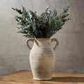 Emotionally Grounded Vase, Vaseking Large Ceramic Rustic Vase with 2 Handles, 9.8 inch Minimalist Decorative Farmhouse Tall Vases for Home Decor, Living Room, Enterway, Wedding, Fired Terra Clay