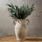 Emotionally Grounded Vase, Vaseking Large Ceramic Rustic Vase with 2 Handles, 9.8 inch Minimalist Decorative Farmhouse Tall Vases for Home Decor, Living Room, Enterway, Wedding, Fired Terra Clay