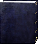 Pioneer Photo Albums Magnetic Self-Stick 3-Ring Photo Album 100 Pages (50 Sheets), Navy Blue