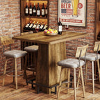 Tribesigns 47" Bar Table, Rustic Industrial Pub Table with Metal Footrest, Rectangular Tall Bar Table for Bar, Restaurant, Patio, Coffee, Easy to Assemble (Brown)