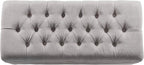Homepop Home Decor | Tufted Ainsley Button Storage Ottoman Bench with Hinged Lid | Ottoman Bench with Storage for Living Room & Bedroom, Grey