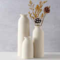 CEMABT Beige Ceramic vase Set-3 Flower vases for Decor,Modern Boho Farmhouse Home Decor,Decorative vase for Pampas Grass&Dried Flowers,idea Shelf,Table,Bookshelf