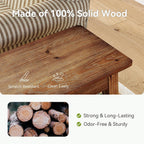 LITTLE TREE Narrow Side Table, Solid Wood Slim End Table for Small Spaces, 23.6" Sofa Side Tables, Skinny Bedside Tables Nightstand for Bedroom, Natural Wood (1 Piece)