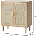 VEVOR Sideboard Cabinet, Buffet Cabinet with 2 Magnetic Doors and Adjustable Shelves, Sideboard Buffet for Hallway, Entryway, Living Room, or Kitchen, Natural