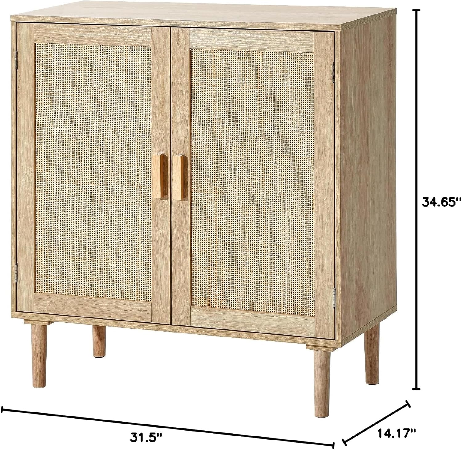 VEVOR Sideboard Cabinet, Buffet Cabinet with 2 Magnetic Doors and Adjustable Shelves, Sideboard Buffet for Hallway, Entryway, Living Room, or Kitchen, Natural