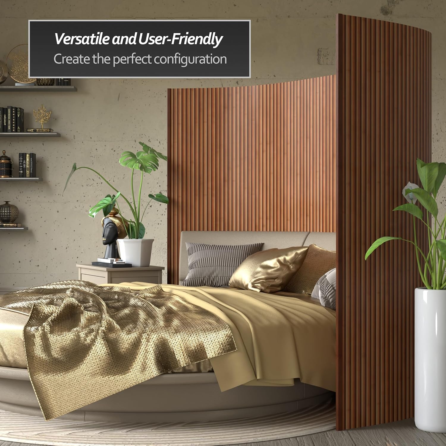 6 ft. Tall Bamboo Wave Screen - Triple Espresso