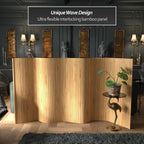 4 ft. Tall Reversible Bamboo Wave Screen - Burnt Bamboo