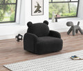 25.5" W Black Sherpa Bear Shaped Armchair