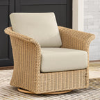 CHITA Wicker Patio Swivel Chairs with Removable Thickened Cushion, Outdoor Rattan Chairs for Sunroom, Garden, Deck, Backyard or Porch