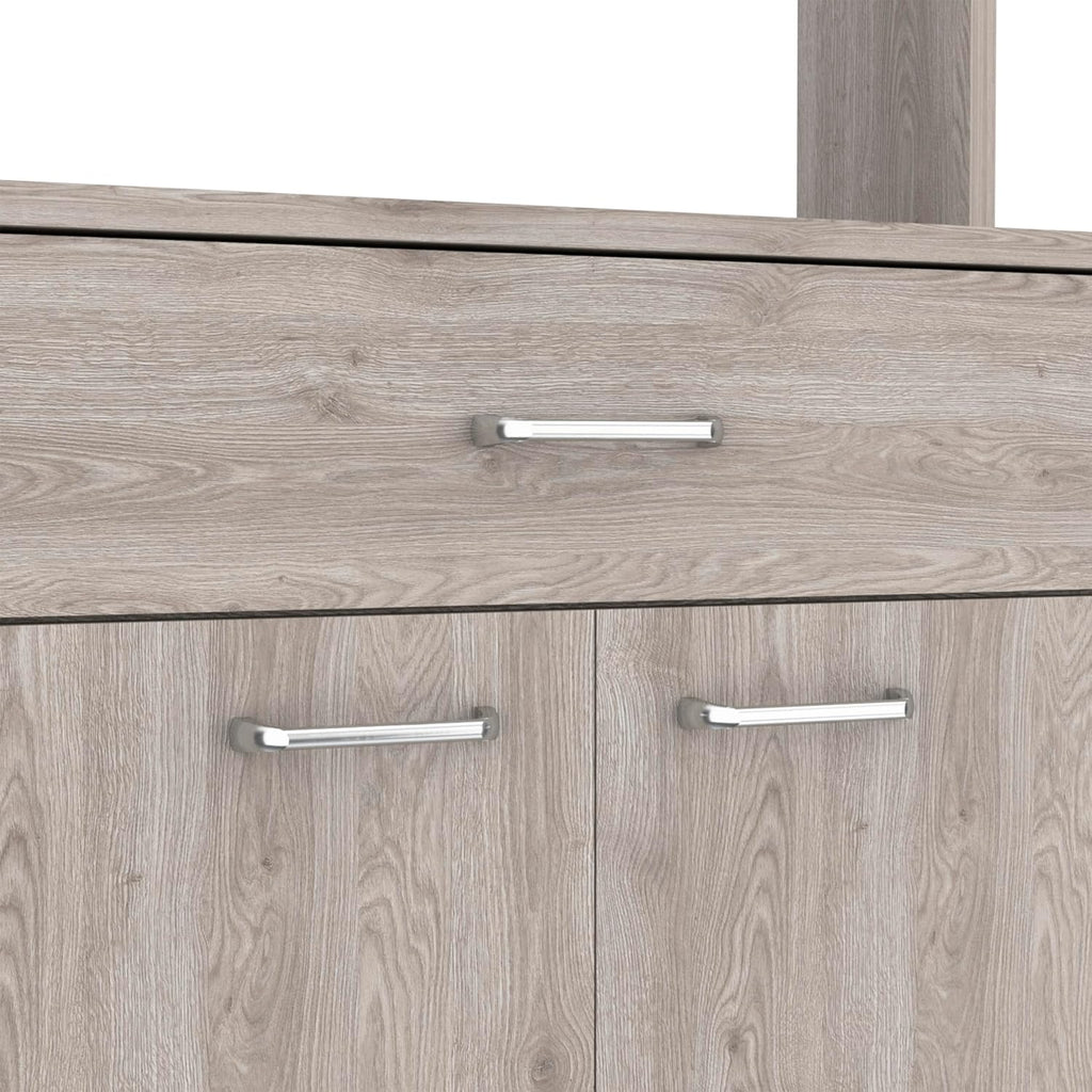 1-Drawer 1-Shelf Area Pantry with Adjustable Metal Legs Light Grey,Buffet Kitchen Sideboard,for Kitchen,Dining Room,23.6 * 13.9 * 66.5