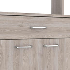 1-Drawer 1-Shelf Area Pantry with Adjustable Metal Legs Light Grey,Buffet Kitchen Sideboard,for Kitchen,Dining Room,23.6 * 13.9 * 66.5