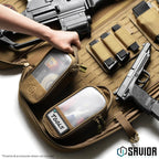 Savior Equipment Core Tactical Mesh Zipper Pouch, 4" x 8" Modular EDC Tool Organizer Range Gear Utility Storage Pocket w/Hook Backing, Dump Pouch with Handle, 2-Pack