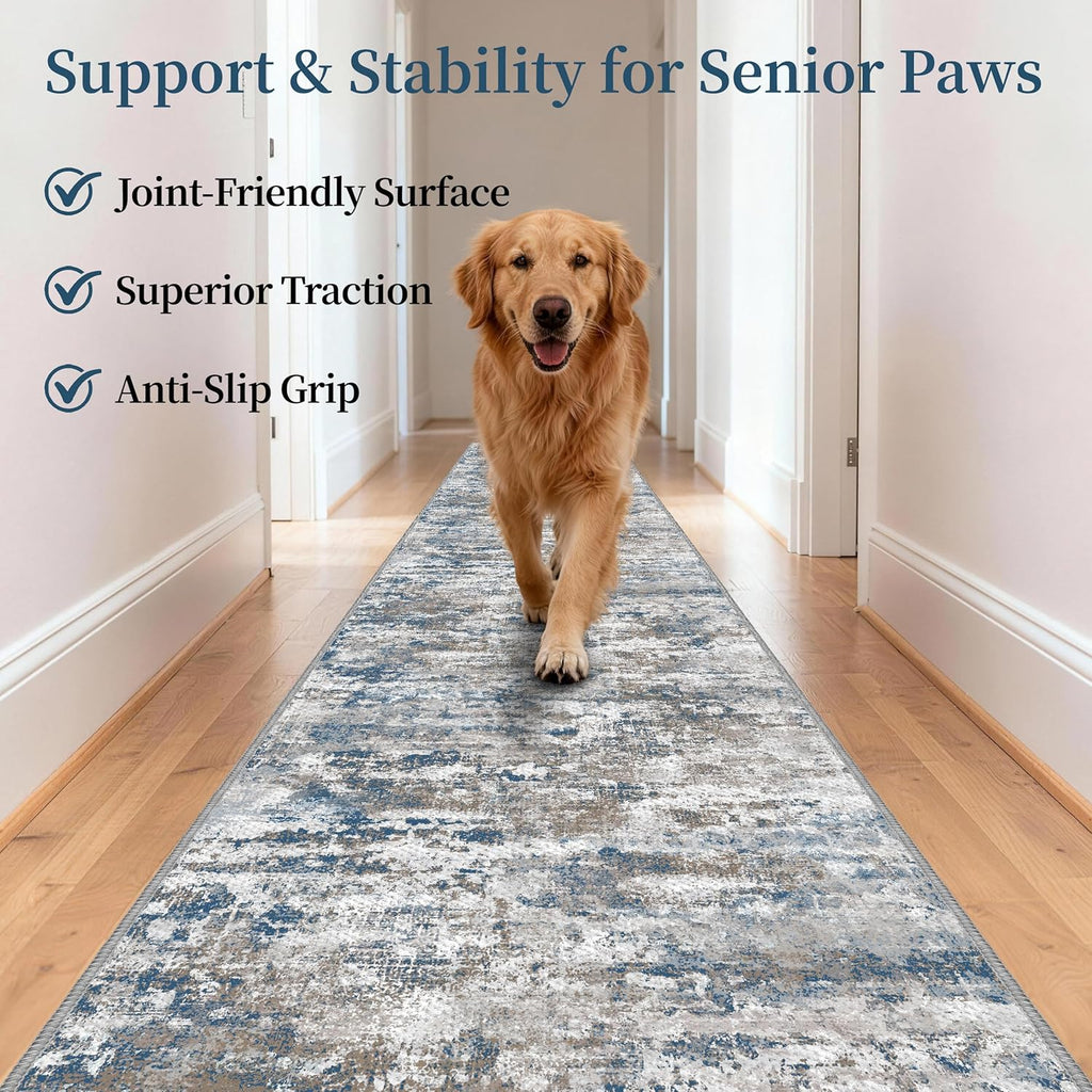Runners for Hallways Ultra Non-Slip 2x10 Long Runner Rugs Washable Abstract Tear and Stain Resistance No Pile Lightweight Modern Rug Runners for Entryway, Kitchen, Walkway, Entrance, Multi
