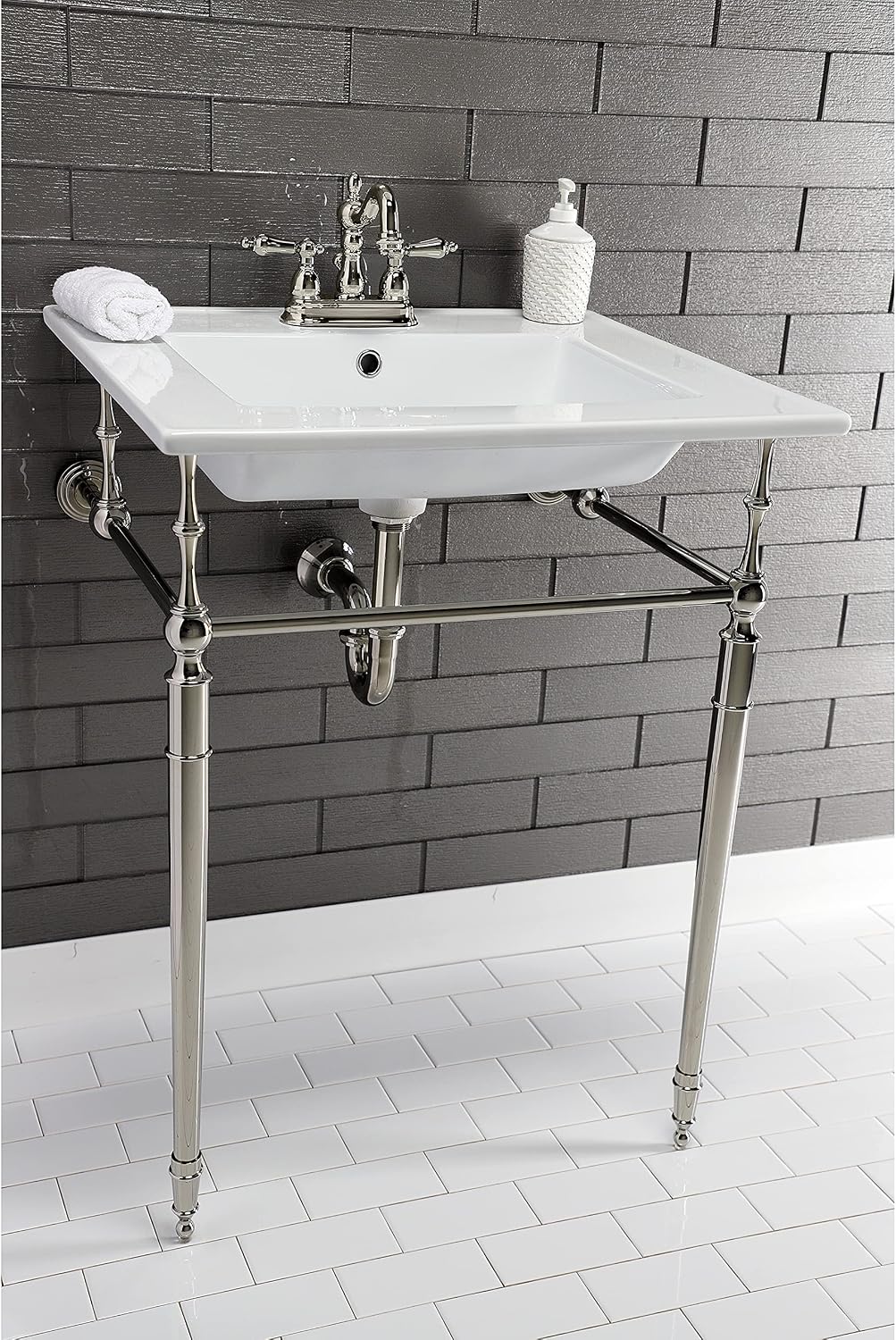 Kingston Brass VPB33226 Edwardian Brass Console Sink Legs, Polished Nickel