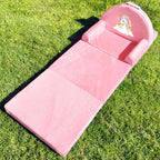 Unicorn Kids Sofa Bed with Removable Washable Cover & Hook and Loop Backrest – Foldable Toddler Chair, Cozy Crystal Velvet Furniture for Playtime, Naps & Travel (Pink, Unicorn Design)