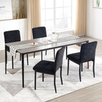Dining Chairs Set of 4, Modern Upholstered Fabric Parsons Dining Room Chairs, Armless Kitchen Chairs with Metal Legs and Padded Seat for Living Room, Bedroom, Kitchen