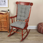 Klear Vu The Gripper Non-Slip Rocking Chair Cushion Set with Thick Padding, Includes Seat Pad & Back Pillow with Ties for Indoor Living Room Rocker, 17x17 Inches, 2 Piece Set, Gingham Black