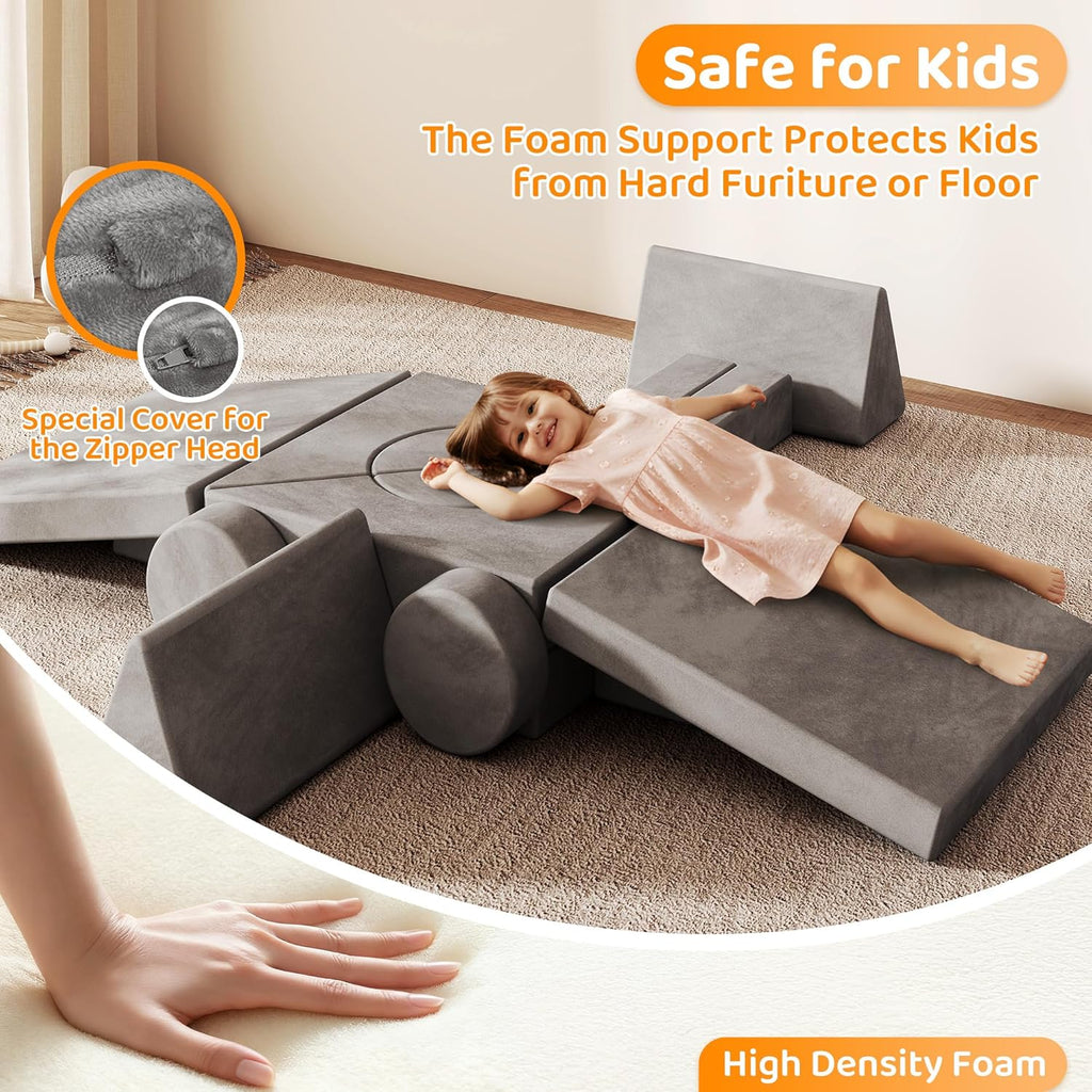 GITAWUSA 18Pcs Play Couch for Kids,Modular Kids Play Couch for Playroom Bedroom Living Room，Multifunctional Convertible Sofa for Boys & Girls