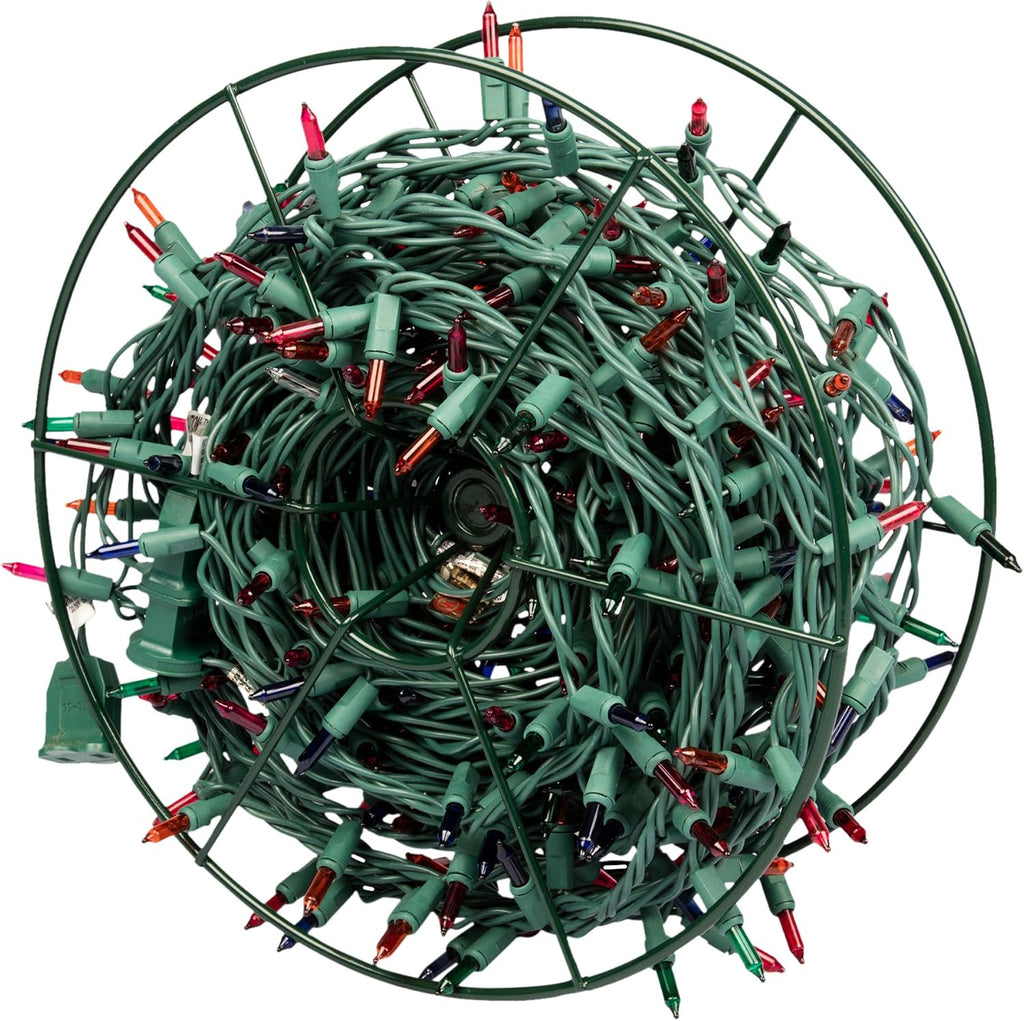 Christmas Light Storage Reel 3 Pack w Zippered Carrying Bag Case- 12" XL Heavy Duty Metal Construction for Xmas Holiday Tree Lights, Wind up Extension Cords, Garland- Holiday Decoration Organizer