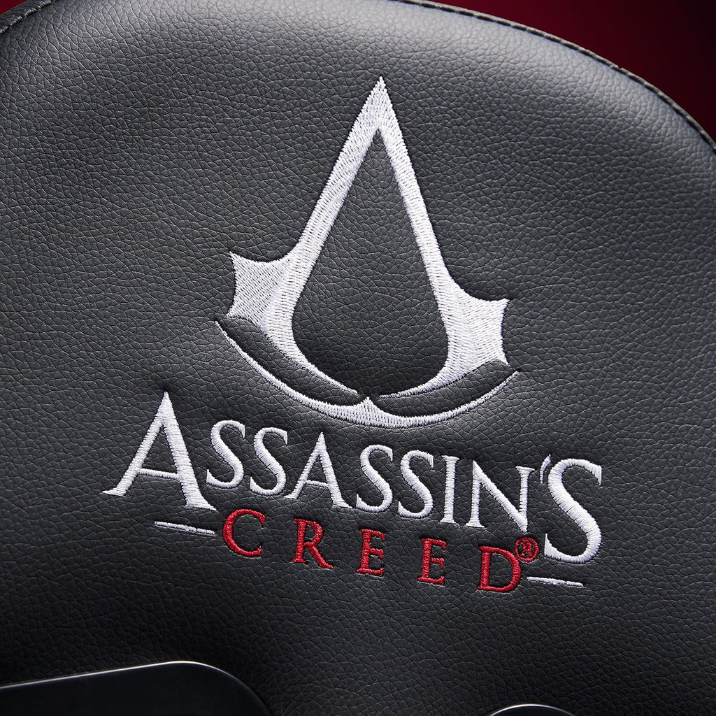 SUBSONIC Assassin's Creed Gaming Chair, Modern Black Faux Leather, Ergonomic, Lightweight, Arm Rest, Recliner, 150kg, 53cm Seat Depth