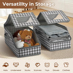 2 PCS Stackable Hat Storage for Baseball Caps, Large Hat Organizer with transparent window, Holds up to 30 Caps Hat Organizer (Gray and white)