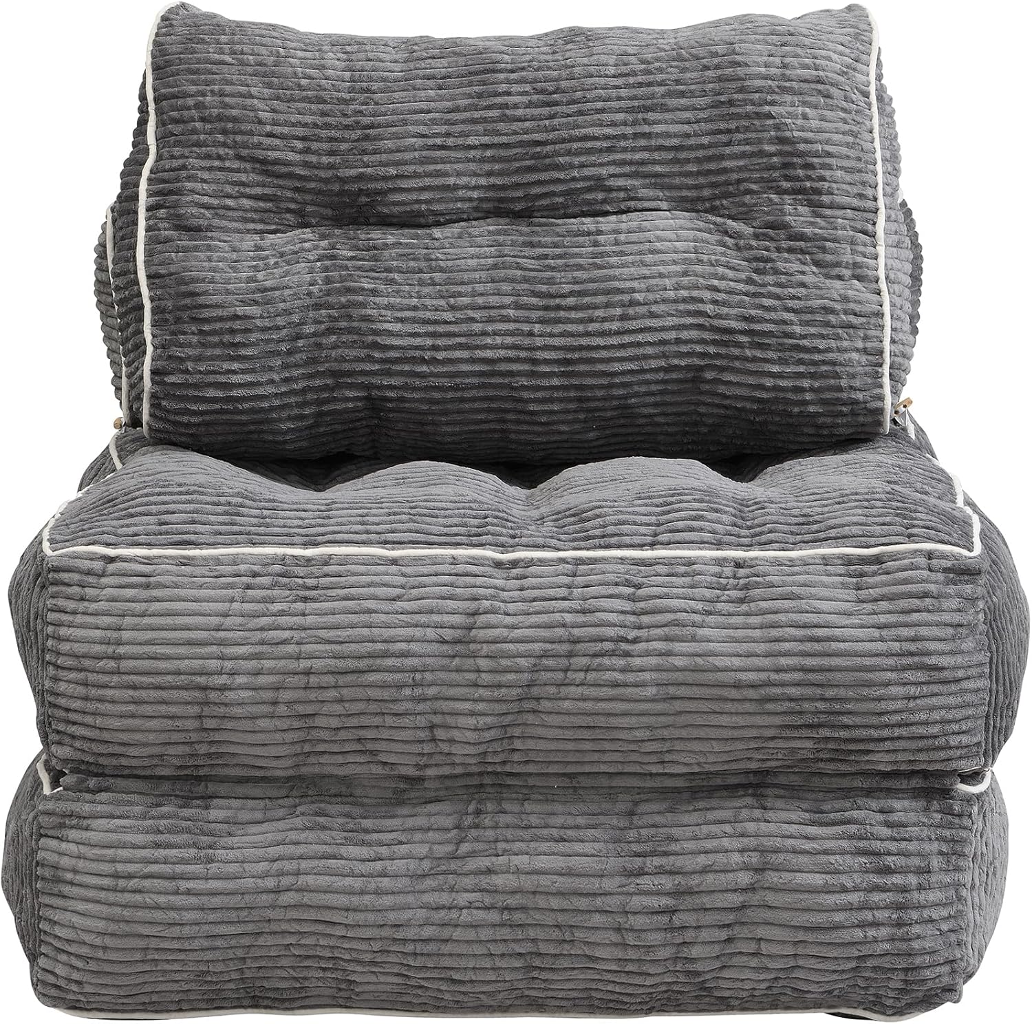 Convertible Foldable Sofa Bed with Pillow & Back Support, Portable Fold Out Floor Lounge for Living Room Bedroom, Dark Grey
