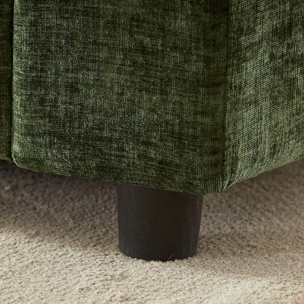 35'' Cloud Chenille Ottoman for Bedroom, Living Room and Entryway (Green)