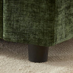 35'' Cloud Chenille Ottoman for Bedroom, Living Room and Entryway (Green)