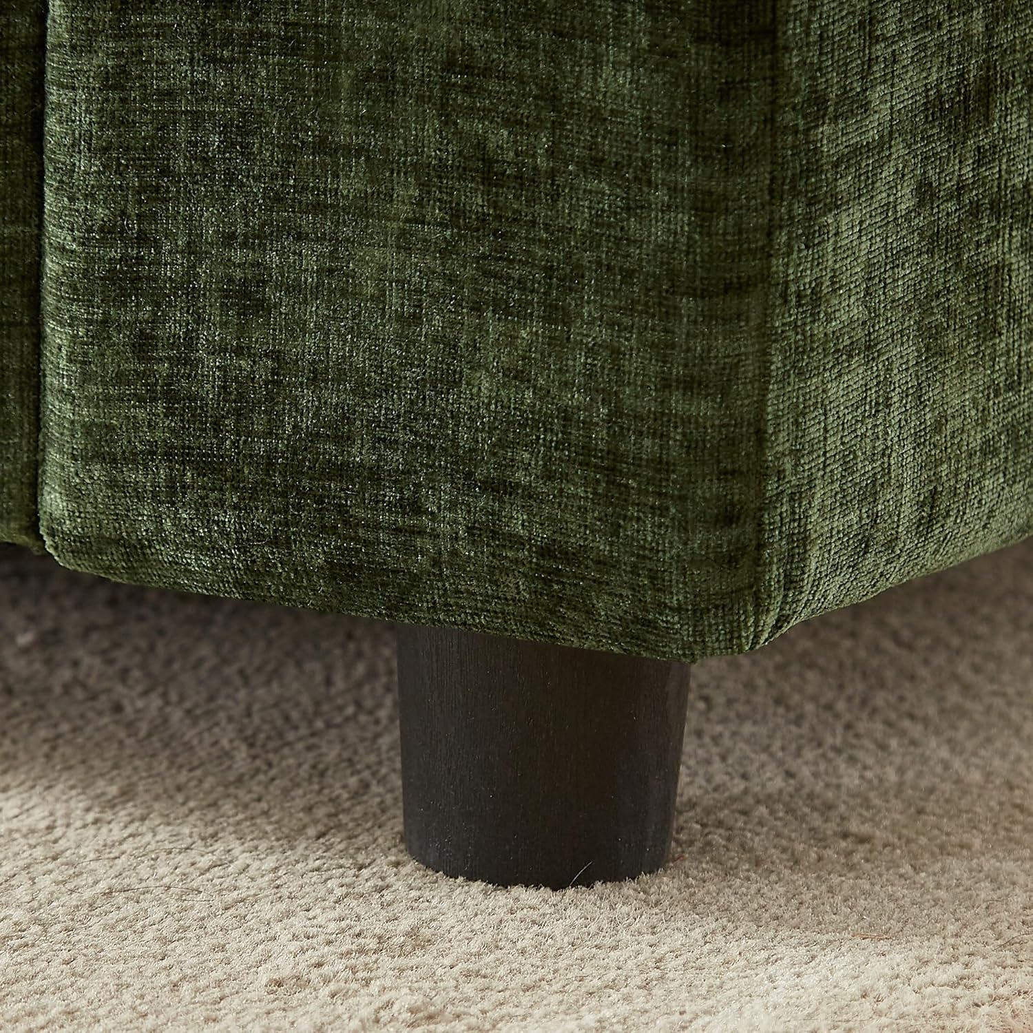 35'' Cloud Chenille Ottoman for Bedroom, Living Room and Entryway (Green)