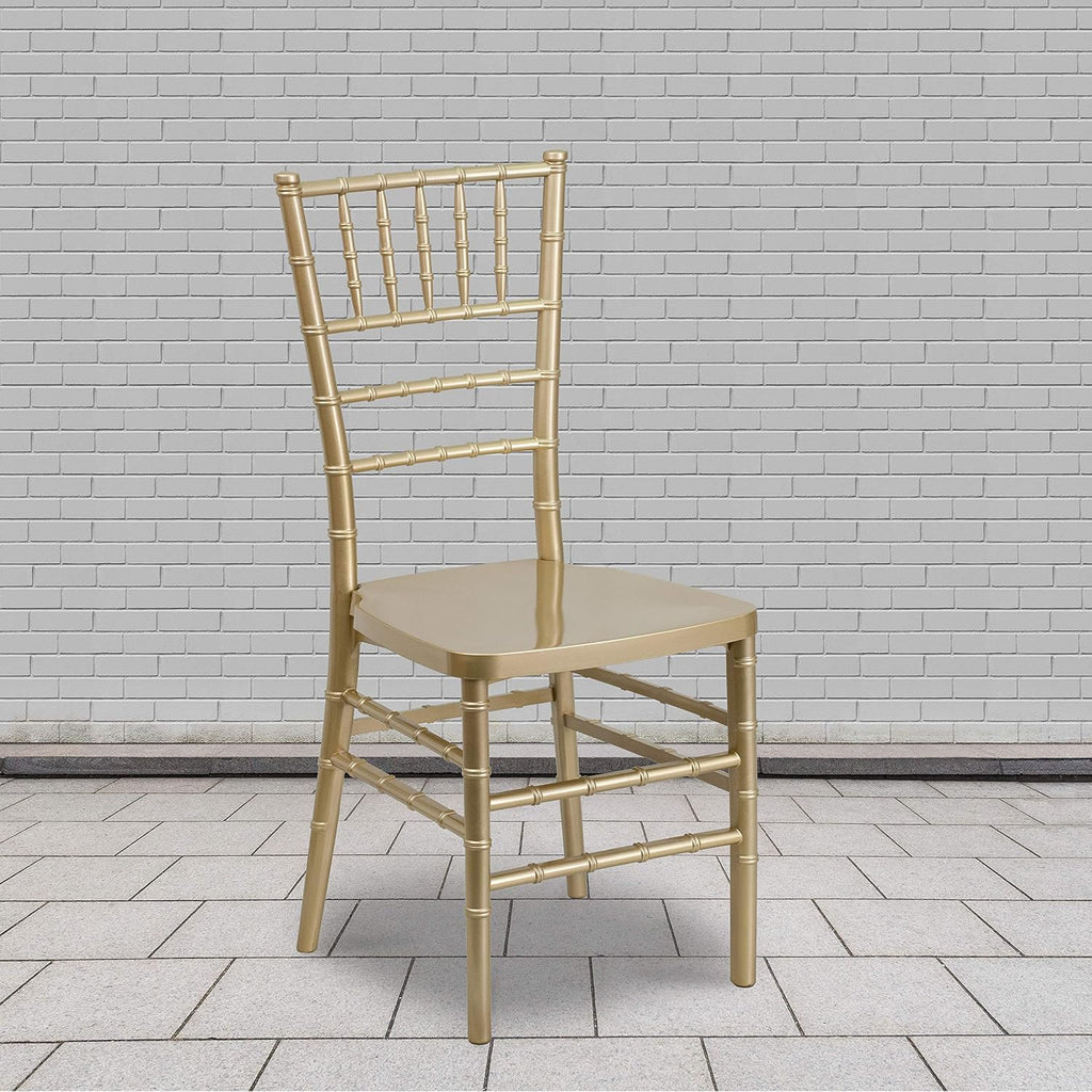 Flash Furniture Hercules Premium Series Chiavari Chairs for Formal Events and Banquets, Commercial/Residential All-Occasion Chairs, Set of 2, Gold
