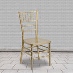 Flash Furniture Hercules Premium Series Chiavari Chairs for Formal Events and Banquets, Commercial/Residential All-Occasion Chairs, Set of 2, Gold