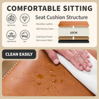 STOOLINK 24 Inch Bar Stools Set of 2, Counter Height Bar Stool for Kitchen Island, Metal Bar Stools for Counter, Modern Kitchen Stools with Sturdy Metal Base and Adjustable Foot Pins, Brown