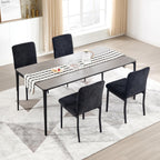 Dining Chairs Set of 4, Modern Upholstered Fabric Parsons Dining Room Chairs, Armless Kitchen Chairs with Metal Legs and Padded Seat for Living Room, Bedroom, Kitchen