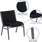 EMMA + OLIVER Big & Tall 1000 lb. Rated Black Fabric Stack Chair