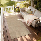 2x6 Runner Rug for Hallway Modern Solid Washable Kitchen Rugs Non Slip Outdoor Patio Runner Rugs Indoor Outdoor Easy Jute Rug Neutral Easy Jute Runners for Porch Entryway Living Room Bedroom, Tan