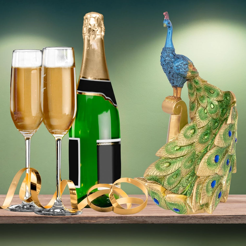 Decorative Wine Bottle Holder - Peacock Blue