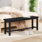 AWQM Table Bench, Pair of 2, Dining Bench, Thickened Steel Frame, Wood Bench, Industrial Style, for Kitchen and Dining Room, 12''Dx38.5''Wx17''H, Rustic Black