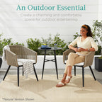 Best Choice Products Set of 2 Patio Dining Chairs, Outdoor Seating for Backyard, Poolside, Balcony w/Woven Wicker Design, 250lb Weight Capacity - Natural/Ivory/Natural