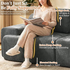 122" U Shaped Oversized Boneless Couch, Comfort Cloud Sectional Couches for Living Room, Modular Sofa High Back & Extra Deep Seat, No Assembly, Soft Chenille (Dark Grey, 122 inch-U shaped（3+2）)