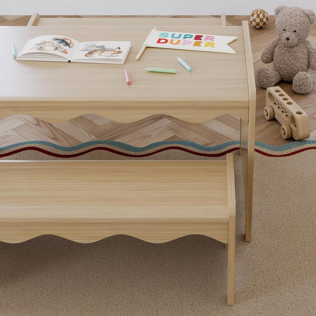 Storkcraft Casablanca Montessori Indoor Kids Table & Bench Set – Premium Kids Activity Table and Bench Set, Toddler Furniture for Crafts and Snack Time, Durable & Easy-to-Clean Surface (Driftwood)