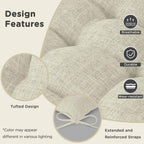 AddGrace Rocking Chair Cushions Indoor Tufted Cushions for Rocking Chairs with Ties Comfortable Textured Fabric Set of Seat & Back Cushion 21x17/17x17 Ivory