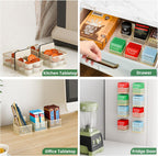 Magnetic 8 Pack Tea Bag Organizer, Metal Tea Bag Holder Coffee Packets organizers for Refrigerator Fridge For Kitchen Organizers and Storage (8P-White)