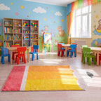 Breling 4 x 6 ft Pencil Rug Classroom Decor Educational Area Rug Soft Faux Wool Floor Mat Non Slip Cushion Welcome for Back to School Teacher Party Gift Learning Play Read Corner