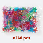 Plastic Stars - Gemstones and Crystals - Pack of 160pcs Vase Filler - Jewels for Crafts - Fish Tank Rocks - Sensory Bin Filler - Gems for Crafting - Fake Ice - Aquarium Stones - Multicolored