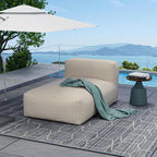 Outdoor Bean Bed Chair Sun Lounger, Outdoor Couch Sofa for Patio & Pool, Foam Filling Day Bed Furniture, Comfy Lazy Sofa for Outside, Water-Resistant Seating (Light Orange, 59'' L)