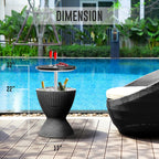 SereneLife Outdoor Cool Bar Table, 7.5 Gallon Beer and Wine Cooler, Patio Furniture & Hot Tub Side Table, Beverage Cooler, All-Weather Resistant Ice Cool Bar, Rattan Style Patio, Cocktail Bar (Black)