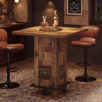 Tribesigns Square Bar Height Table, 39.4" H Counter Height Pub Table, High Top Kitchen Bar Table with Footrest, for Dining Room, Kitchen, Restaurant, Cafe, Pub, Dark Brown