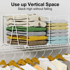 SortNStore Wire Shelf Dividers for Closet: Tall 8 Pack 12-inch Deep Wire Rack Accessories - Adjustable Purse Organizer for Clothes Handbags - Metal Pantry Separators