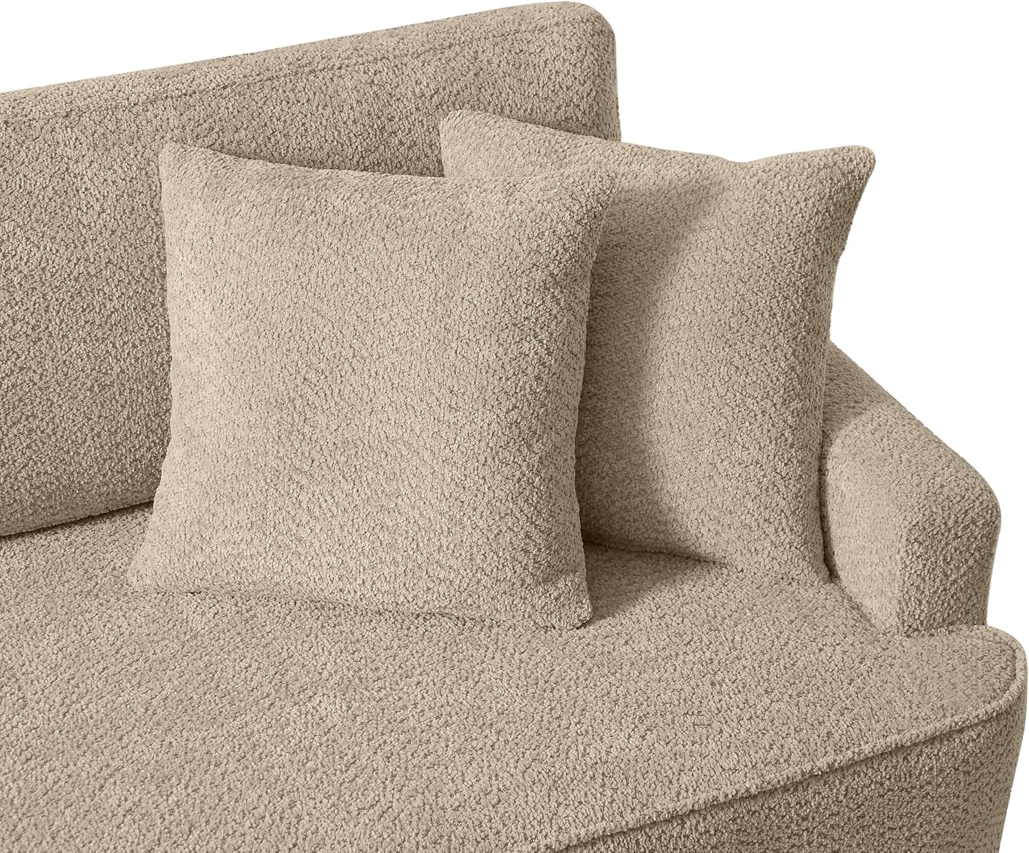 ERYE Left Facing Boucle Upholstered Chaise Lounge with Ottoman Set, Modern Minimalist Chaise Lounge Single Leisure Recliner Sleeper Sofa Daybed for Living Room Bedroom