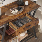 Bestier Coffee Bar Station, Kitchen Island Cart with Storage, Coffee Cart Station with Drawer,Paper Towel Holder and Lockable Wheels, Bar able for Dinning Room Living Room, Rustic Brown